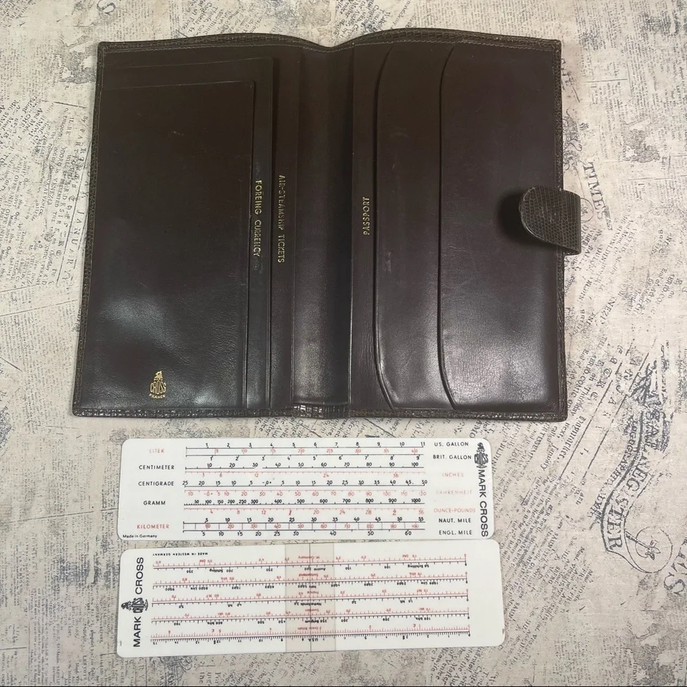 Mark Cross Paris Rare - Antique Lizard Leather Travel Wallet - Collectors item